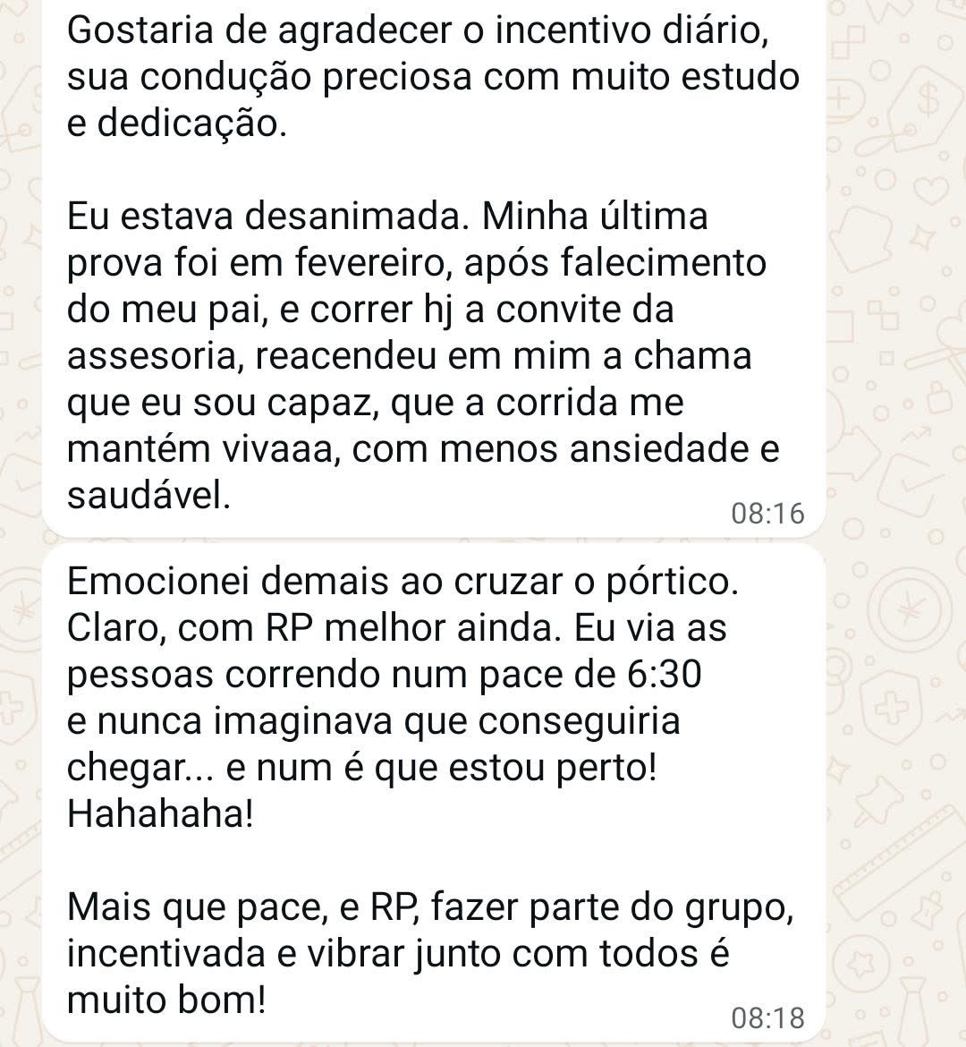 Print de depoimento de aluno da assessoria no WhatsApp
