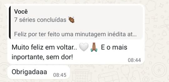 Print de depoimento de aluno da assessoria no WhatsApp