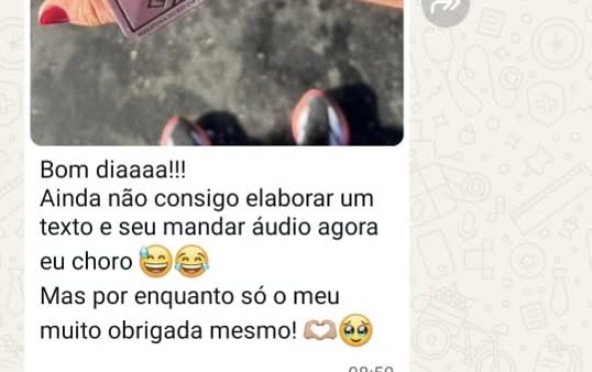 Print de depoimento de aluno da assessoria no WhatsApp