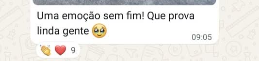 Print de depoimento de aluno da assessoria no WhatsApp